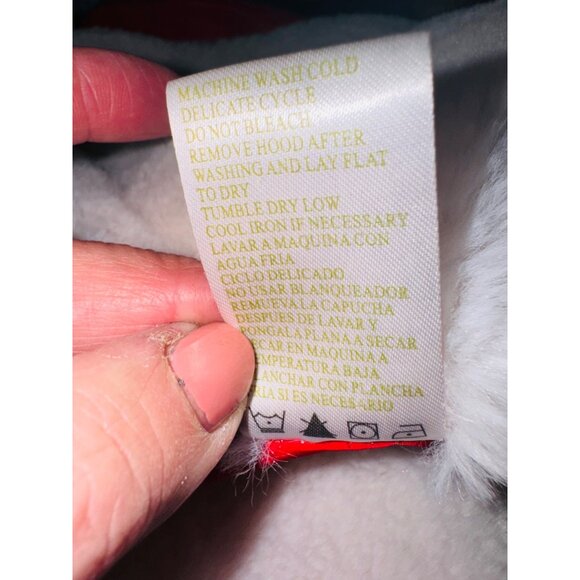 Red Soft Quilted Hooded Vest Fleece Lined Faux Fur Trim Green Tea L/G Outdoor - Picture 7 of 14